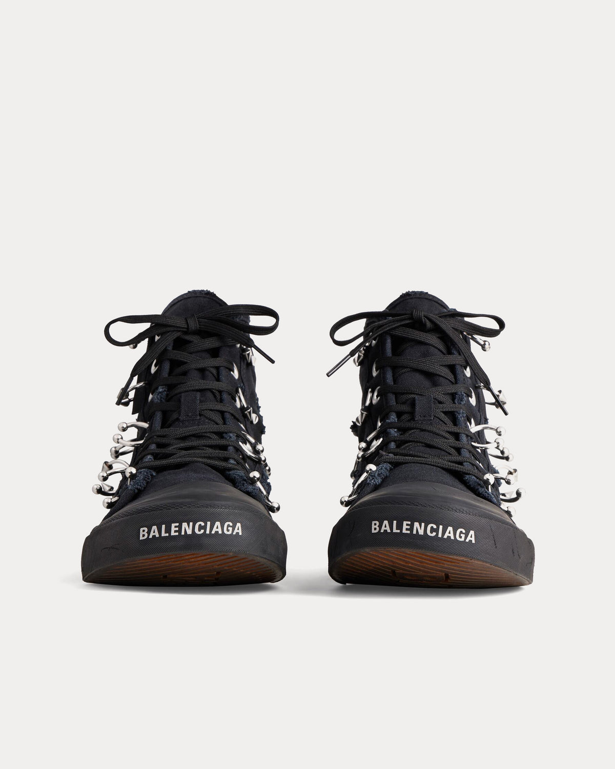 Balenciaga Paris Destroyed Canvas with Piercings Black High Top 