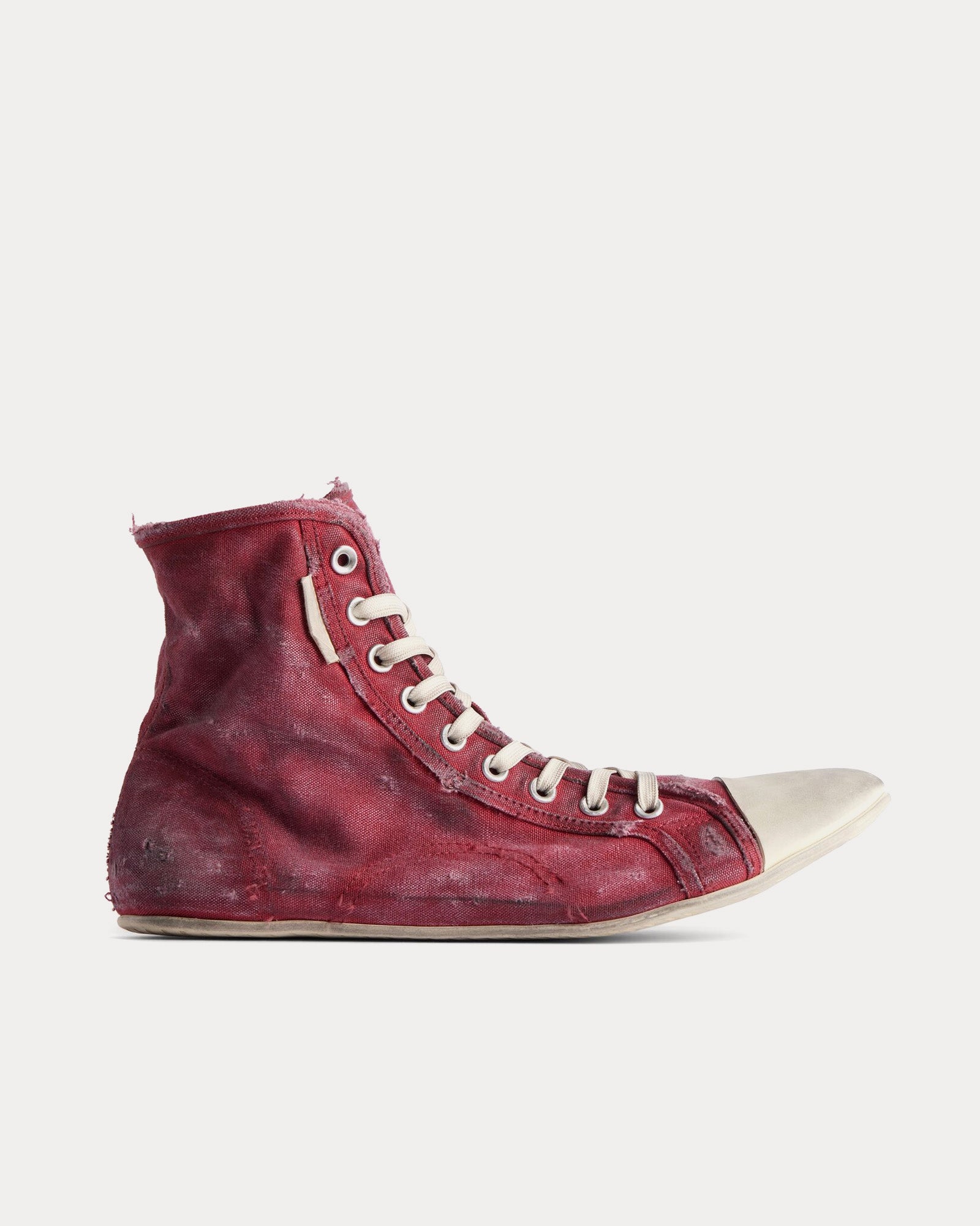 Balenciaga Paris Ultra Flat Recycled Canvas Red High Top Sneakers - 1