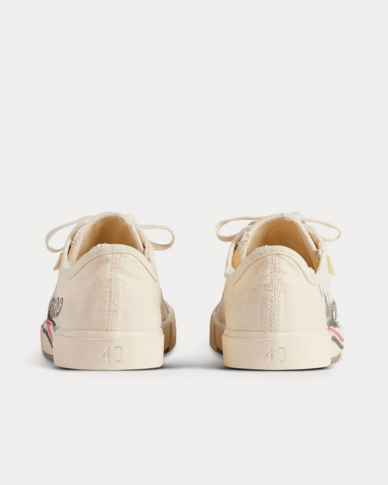 Balenciaga Paris Logo Light Beige Low Top Sneakers - 3