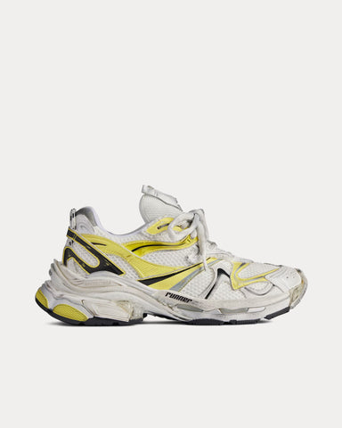 Balenciaga Runner 2.0 Mesh & Polyurethane White / Yellow / Black Low Top Sneakers