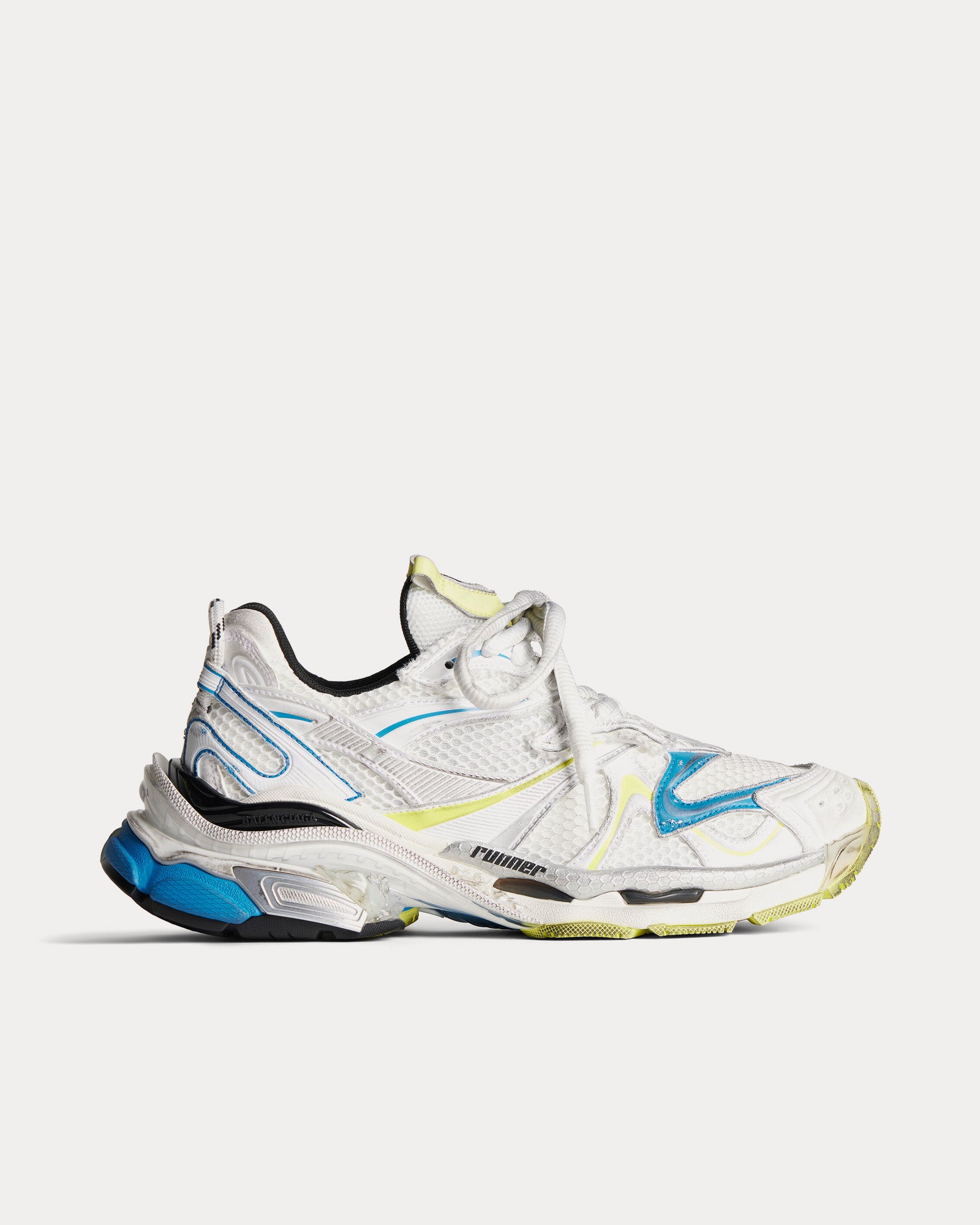 Balenciaga Runner 2.0 Mesh & Polyurethane White / Yellow / Blue ...