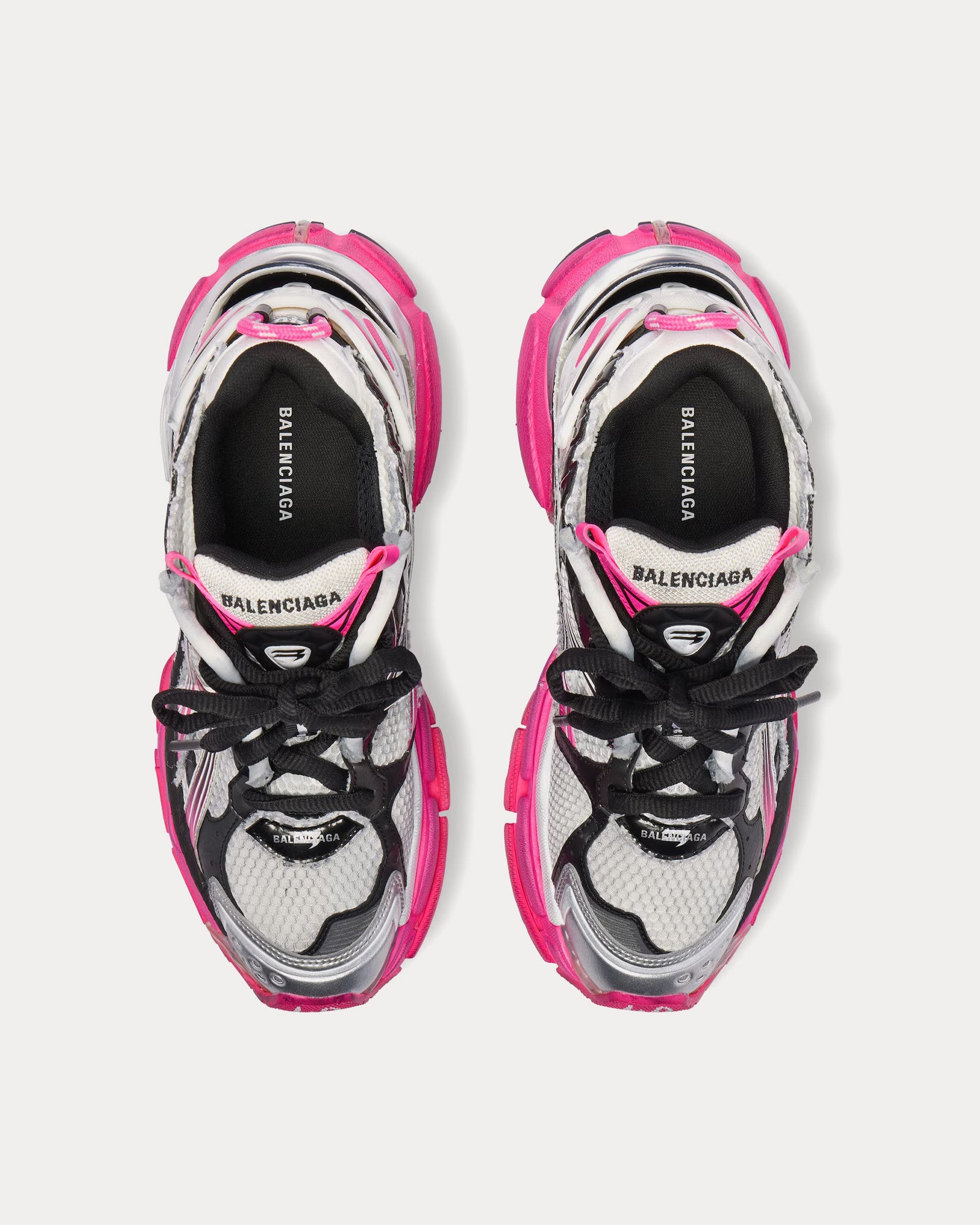 Balenciaga Runner Gradient White / Pink / Black Low Top Sneakers - 2