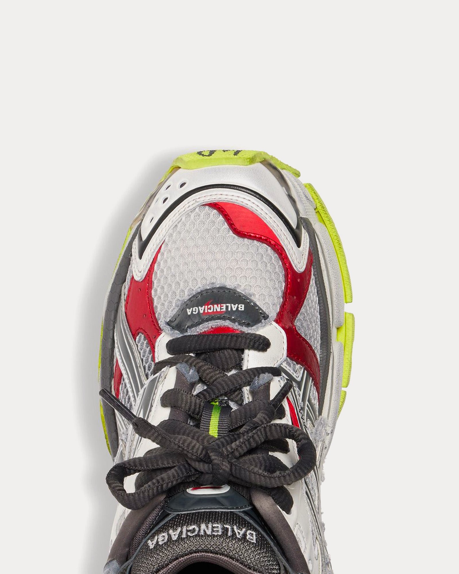 Balenciaga Runner Mesh & Nylon Black / White / Red / Neon Yellow Low Top Sneakers - 6