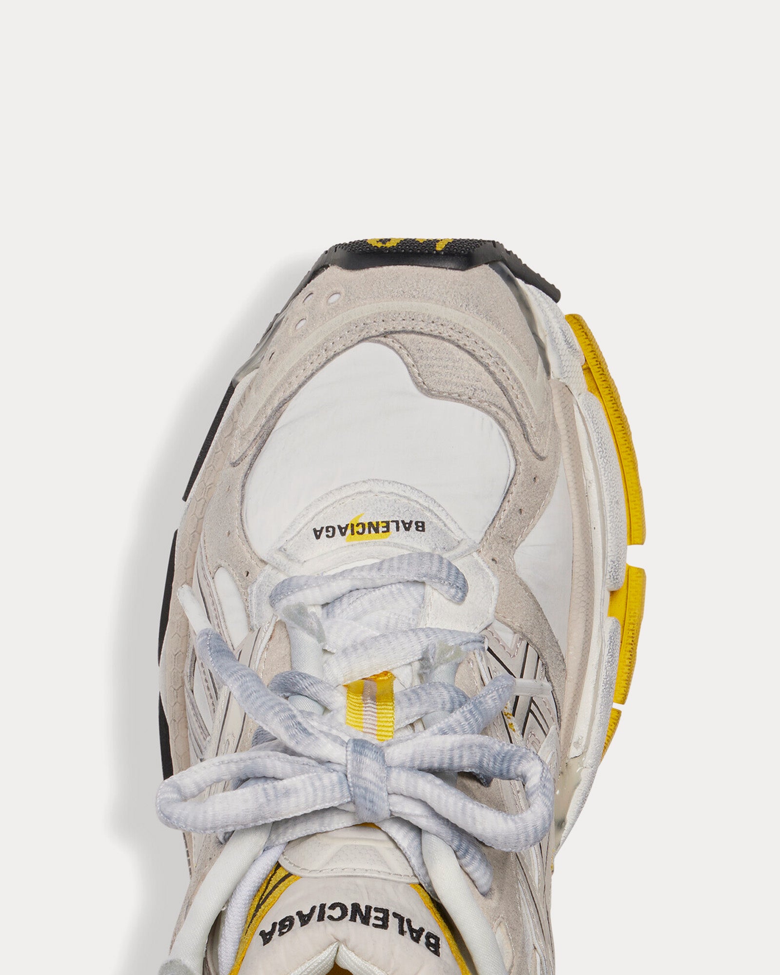 Balenciaga Runner Nylon & Suede-Like White / Black / Yellow Low Top Sneakers - 6