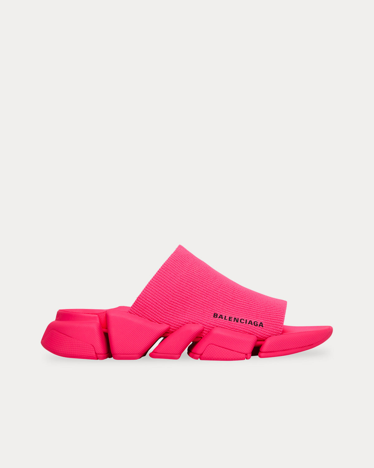 Balenciaga Speed 2.0 Recycled Knit Neon Pink Slides - 1