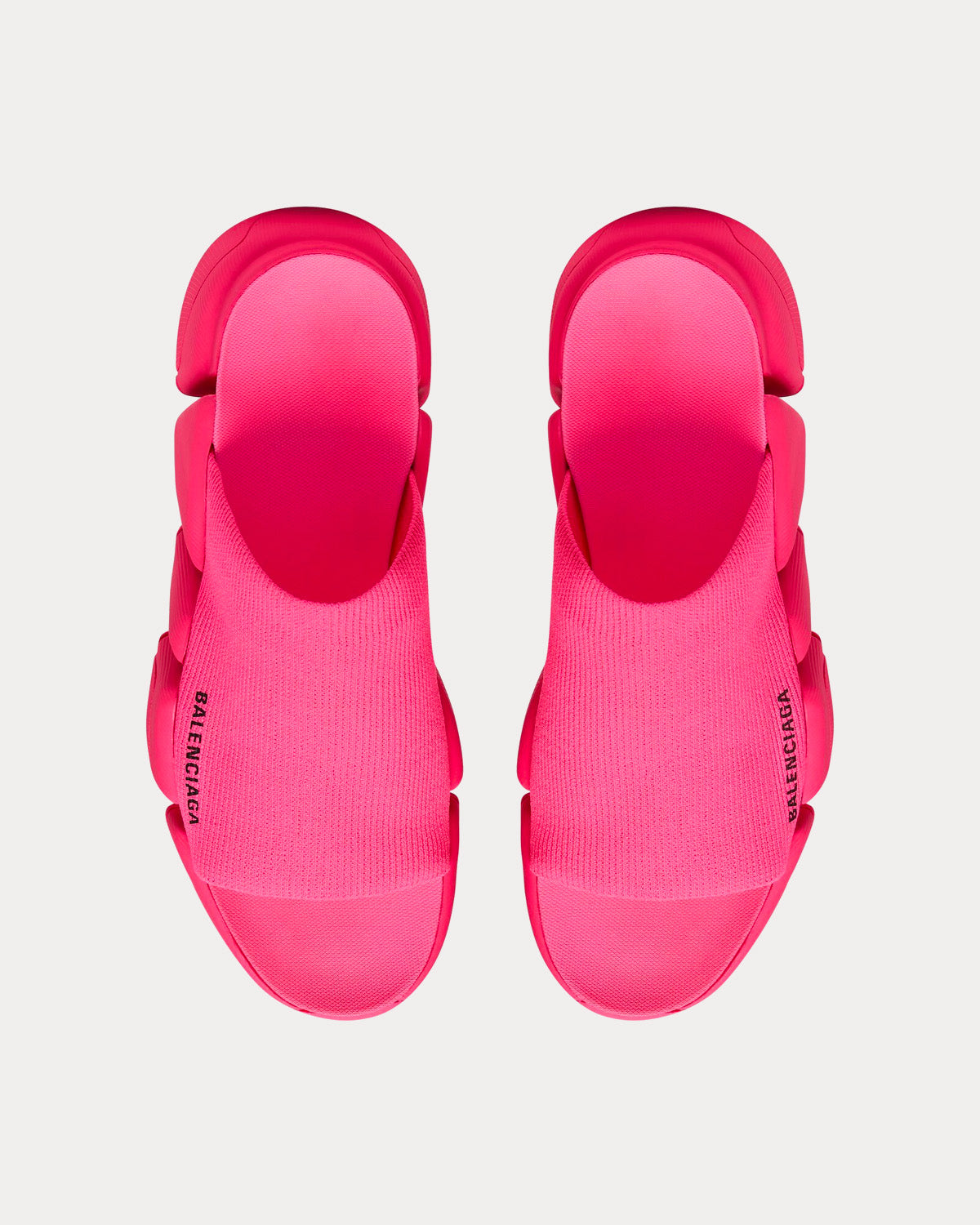 Balenciaga Speed 2.0 Recycled Knit Neon Pink Slides - 2