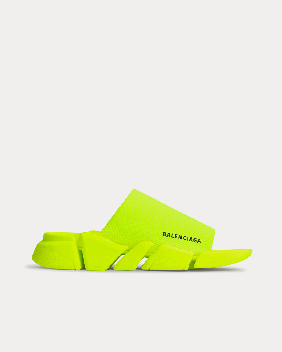 Balenciaga Speed 2.0 Recycled Knit Neon Yellow Slides - 1