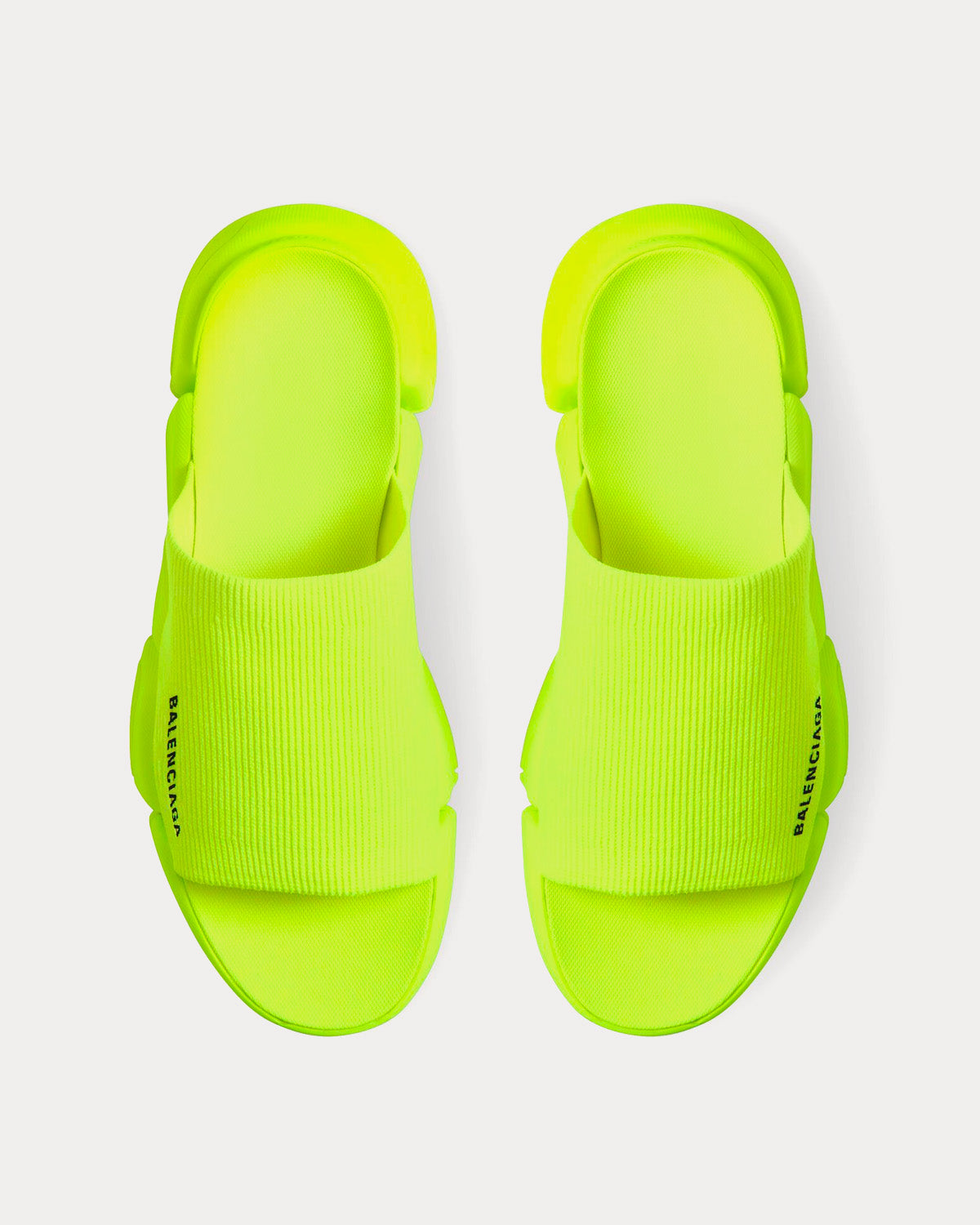 Balenciaga Speed 2.0 Recycled Knit Neon Yellow Slides - 2