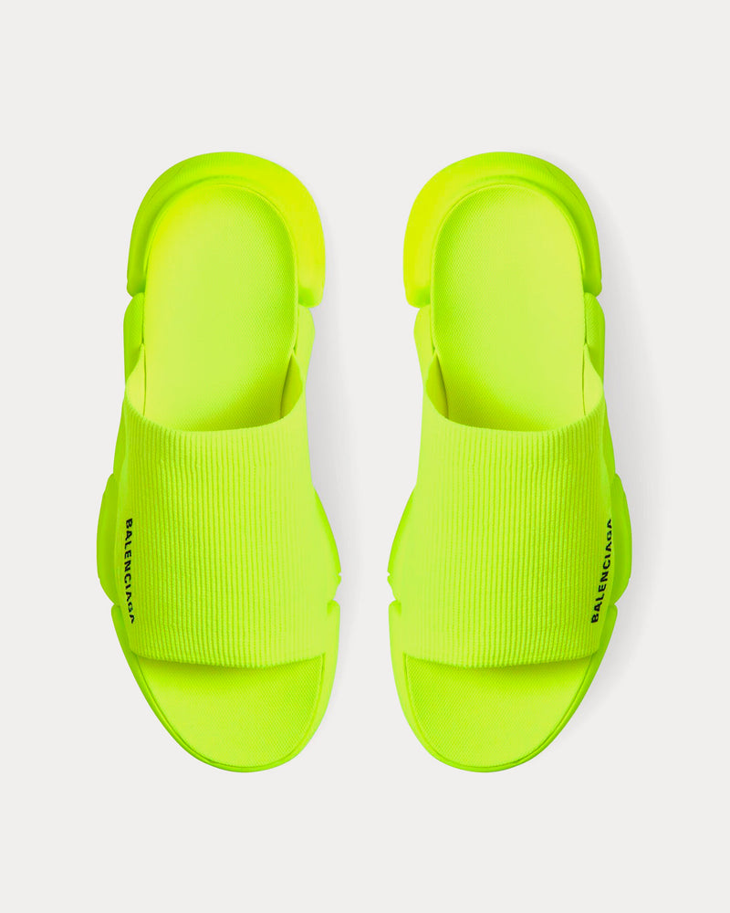 Balenciaga Speed 2.0 Recycled Knit Neon Yellow Slides - 2