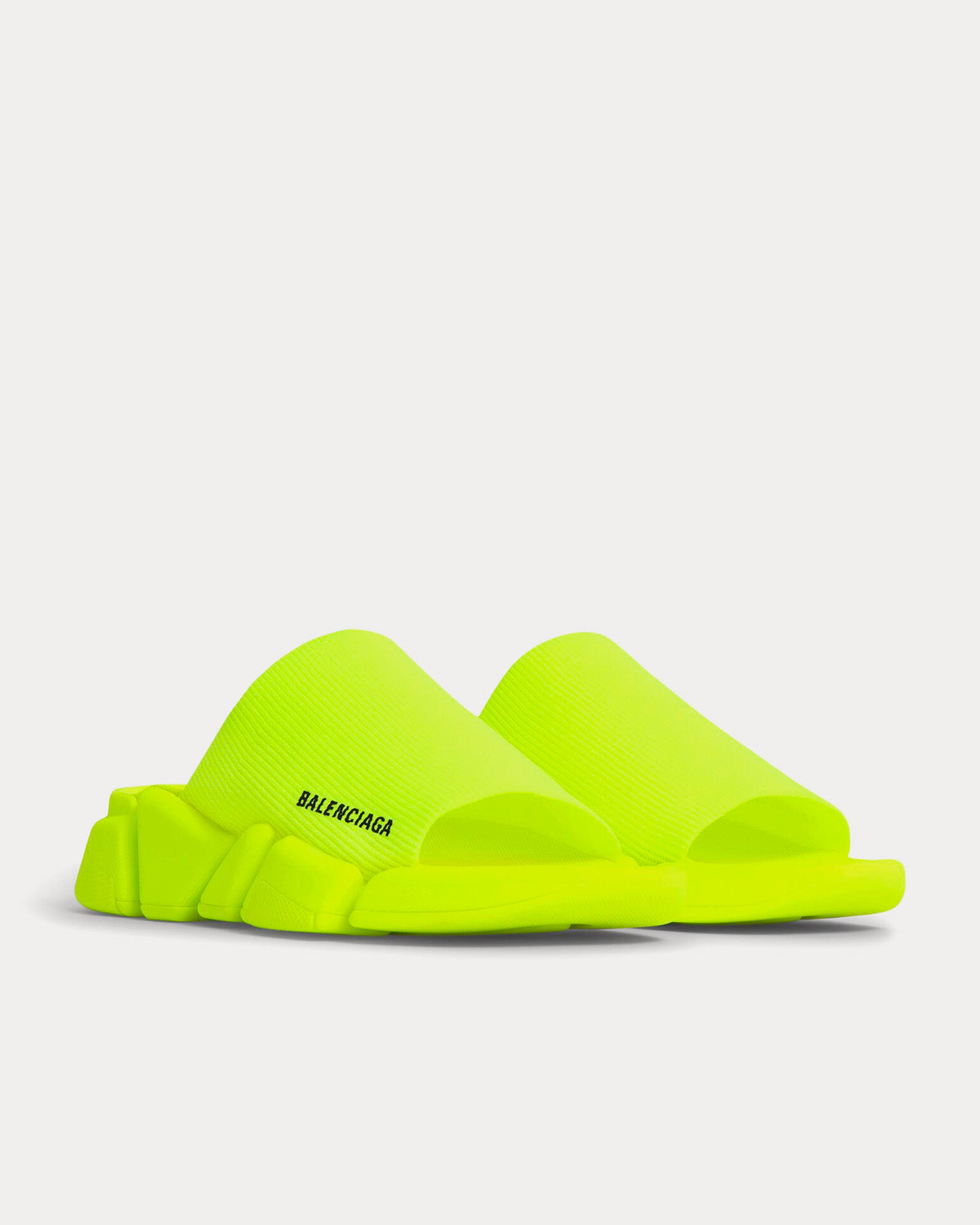 Balenciaga Speed 2.0 Recycled Knit Neon Yellow Slides - 3