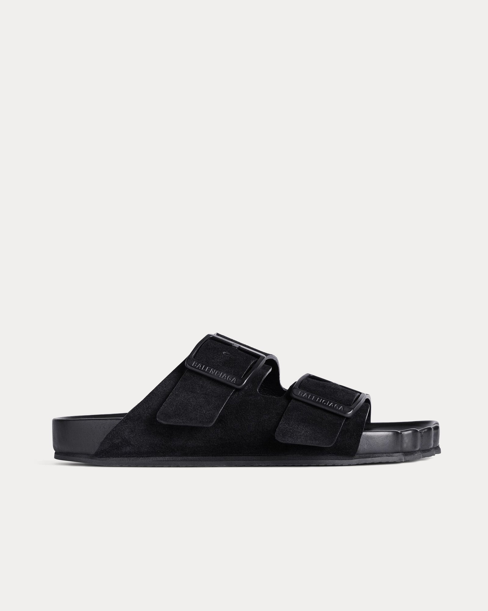 Balenciaga Sunday Suede Calfskin Black Sandals - 1