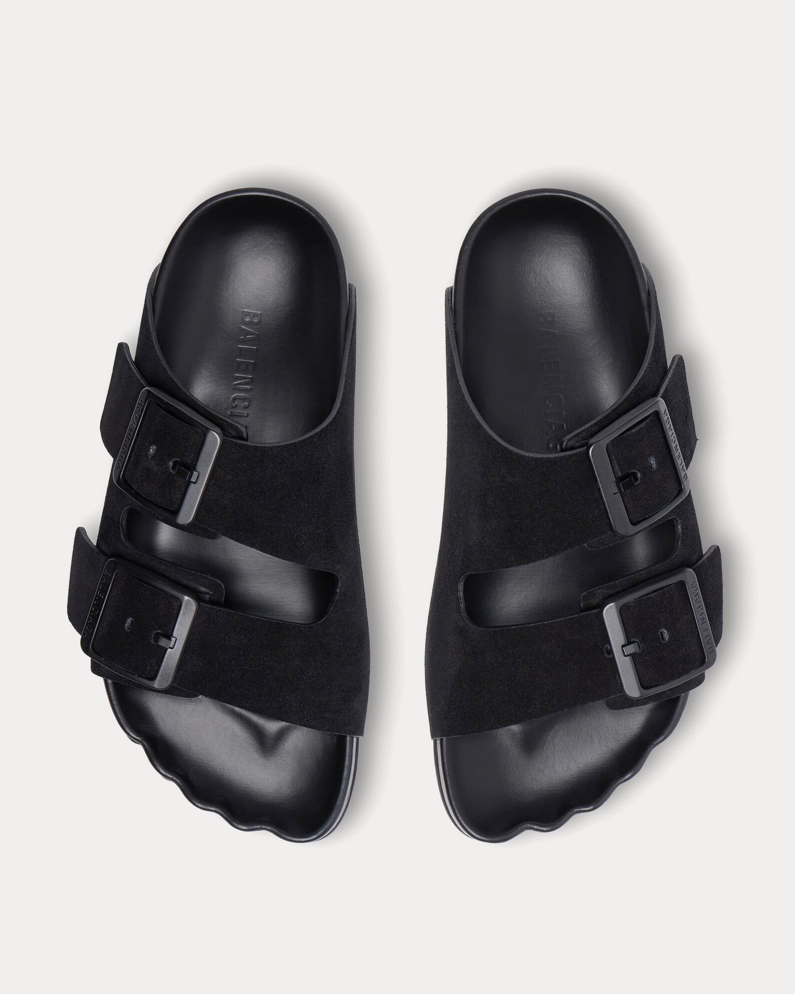 Balenciaga Sunday Suede Calfskin Black Sandals - 2