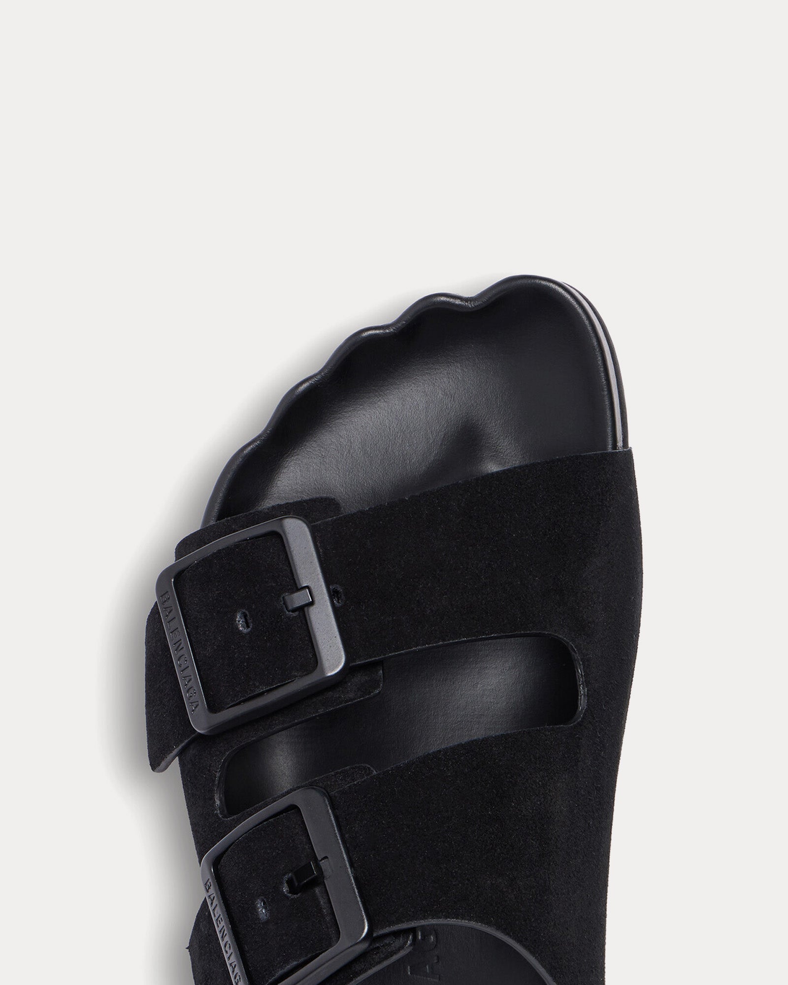 Balenciaga Sunday Suede Calfskin Black Sandals - 4