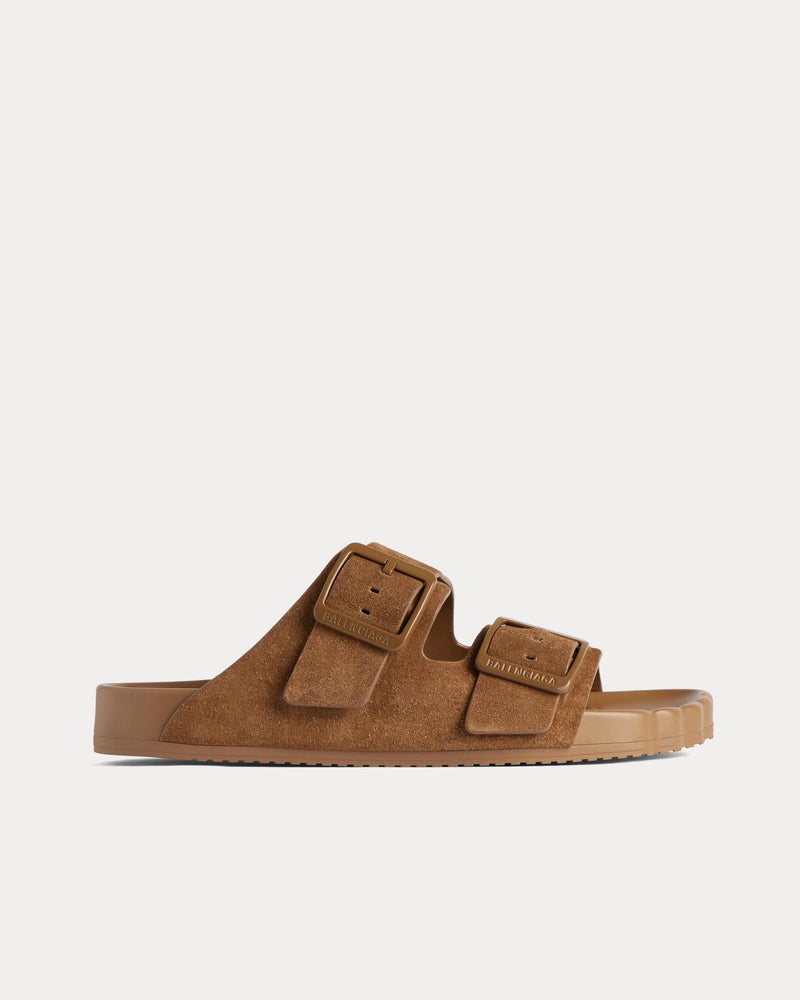 Balenciaga Sunday Suede Calfskin Light Brown Sandals - 1