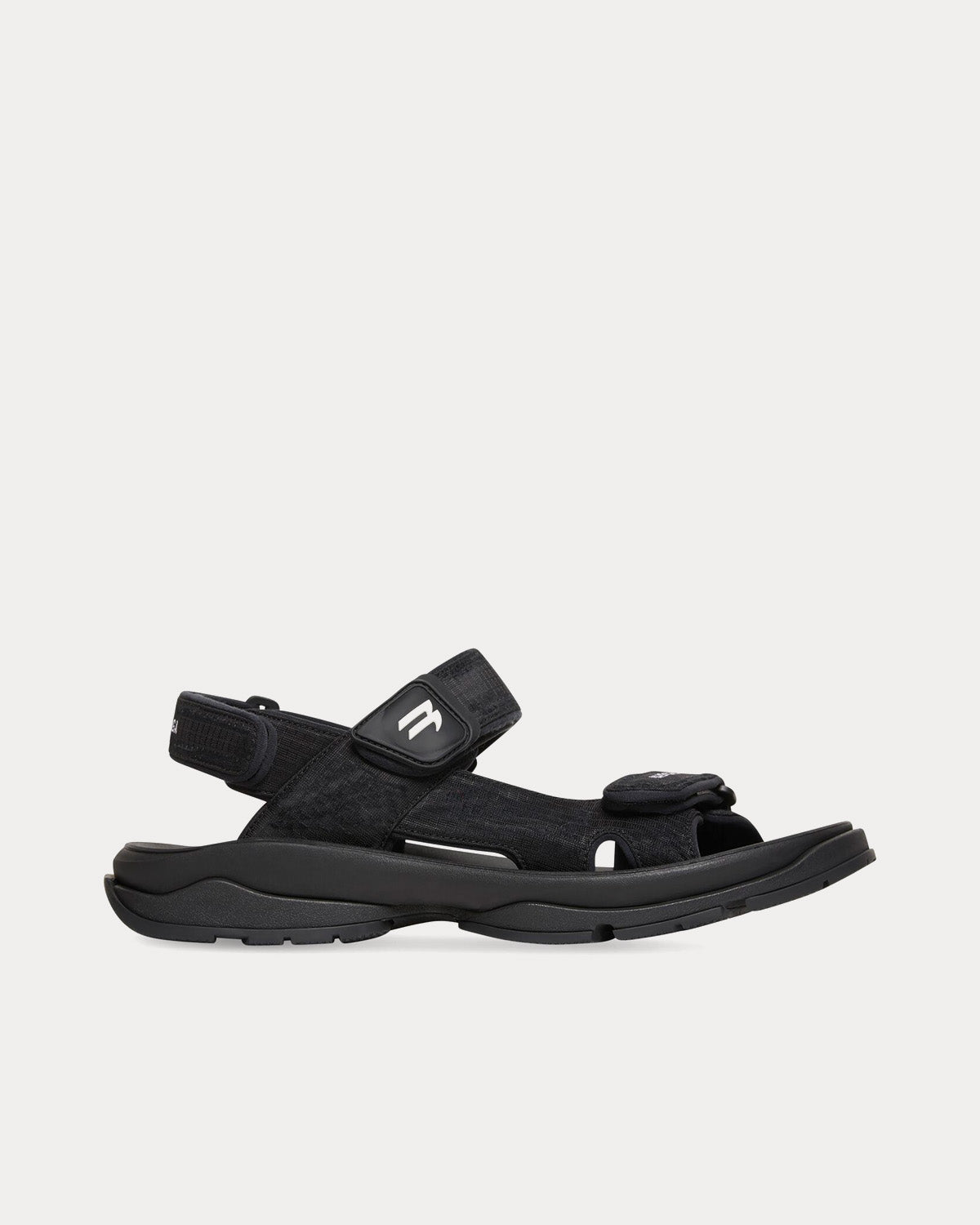 Balenciaga Tourist Technical Material Black Sandals - 1