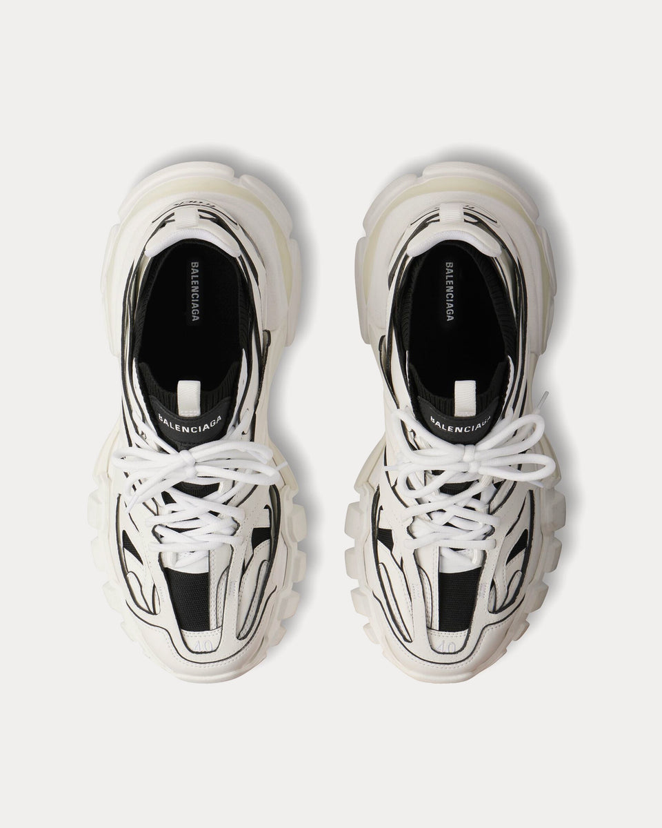 Balenciaga Track Sock Nylon & Knit White / Black Low Top Sneakers ...