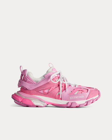 Balenciaga Track Mesh & Suede-Like Fabric Pink Low Top Sneakers