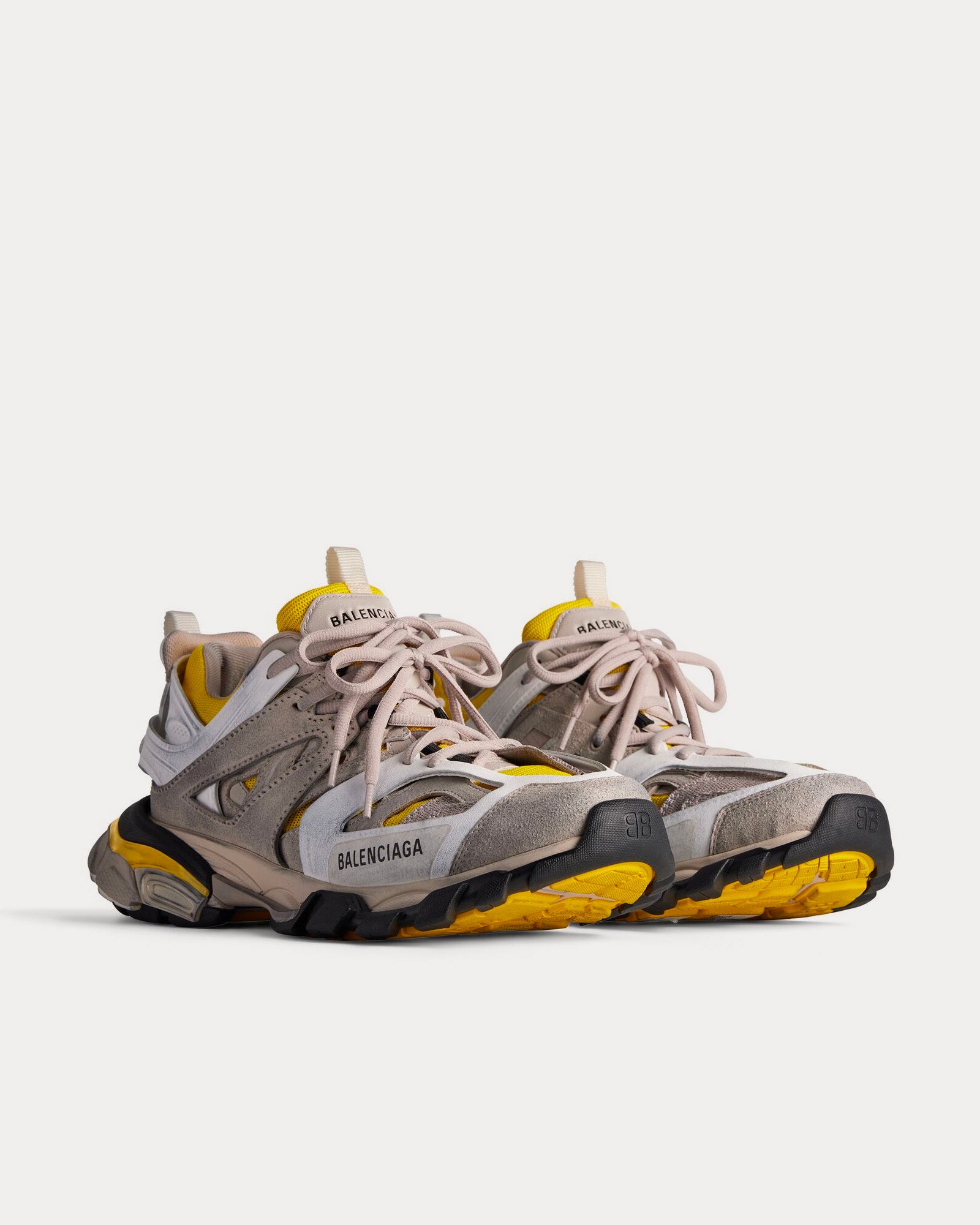 Balenciaga Track Mesh & Suede-Like Fabric Yellow / White / Beige / Grey / Black Low Top Sneakers - 3