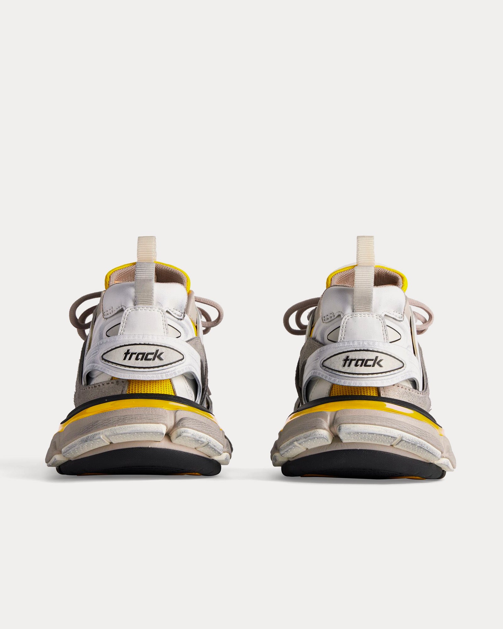 Balenciaga Track Mesh & Suede-Like Fabric Yellow / White / Beige / Grey / Black Low Top Sneakers - 4