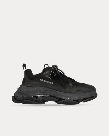 Balenciaga Triple S Clear Sole with Double Foam & Mesh Black Low Top Sneakers