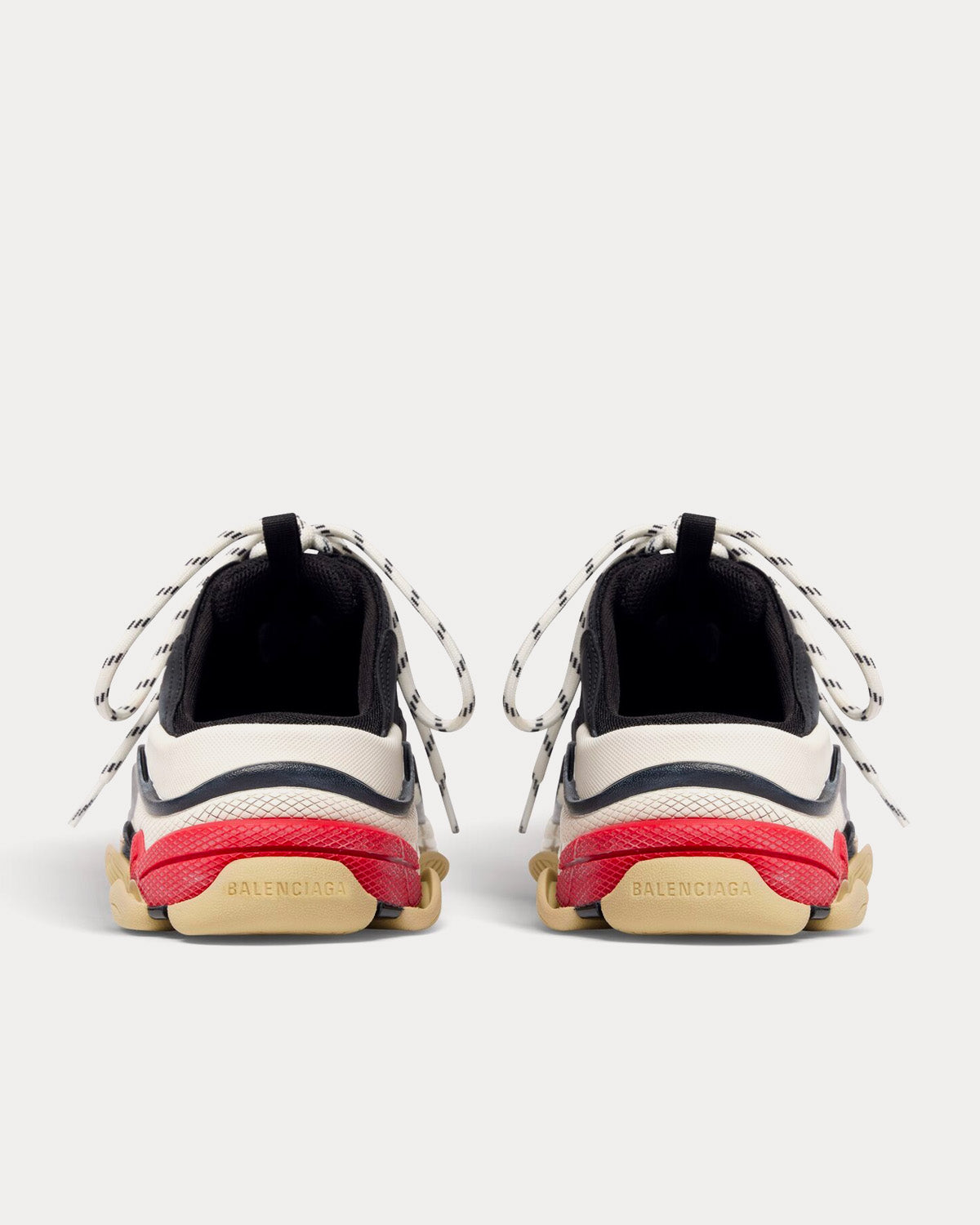 Balenciaga Triple S Mule Double Foam & Mesh Black / White / Red Slip On Sneakers - 5