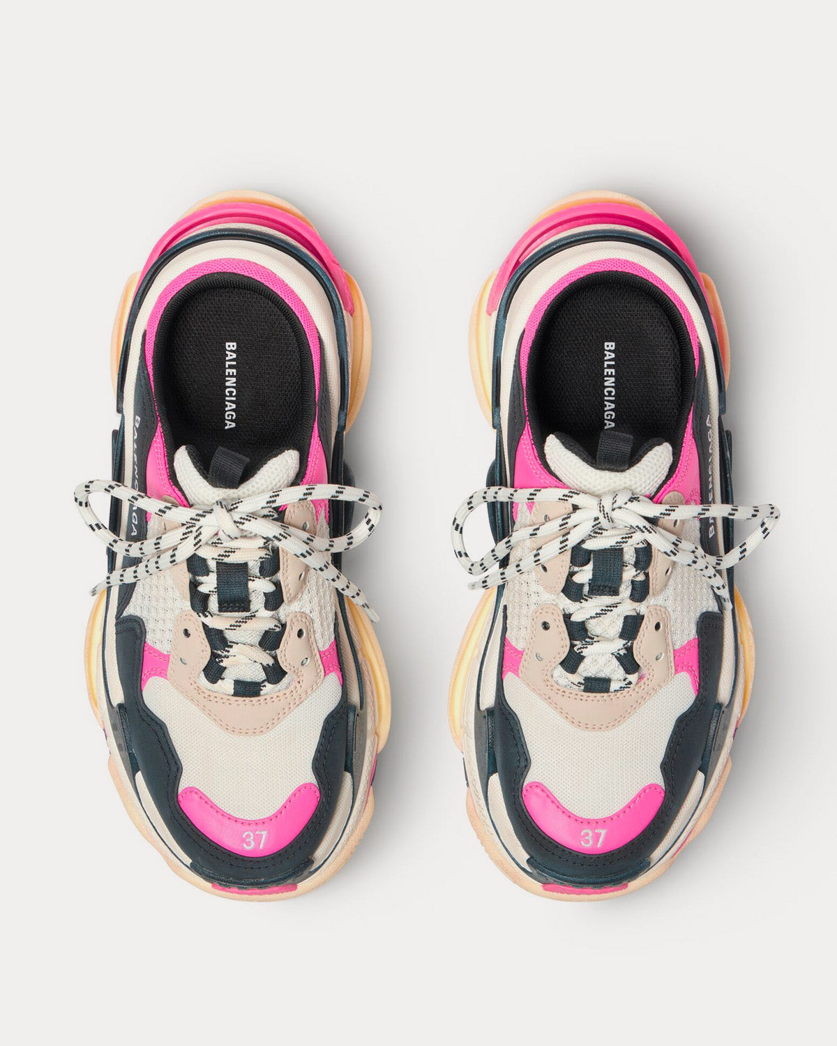 Balenciaga Triple S Mule Double Foam Mesh White Pink Black Slip On Sneakers Sneak in Peace