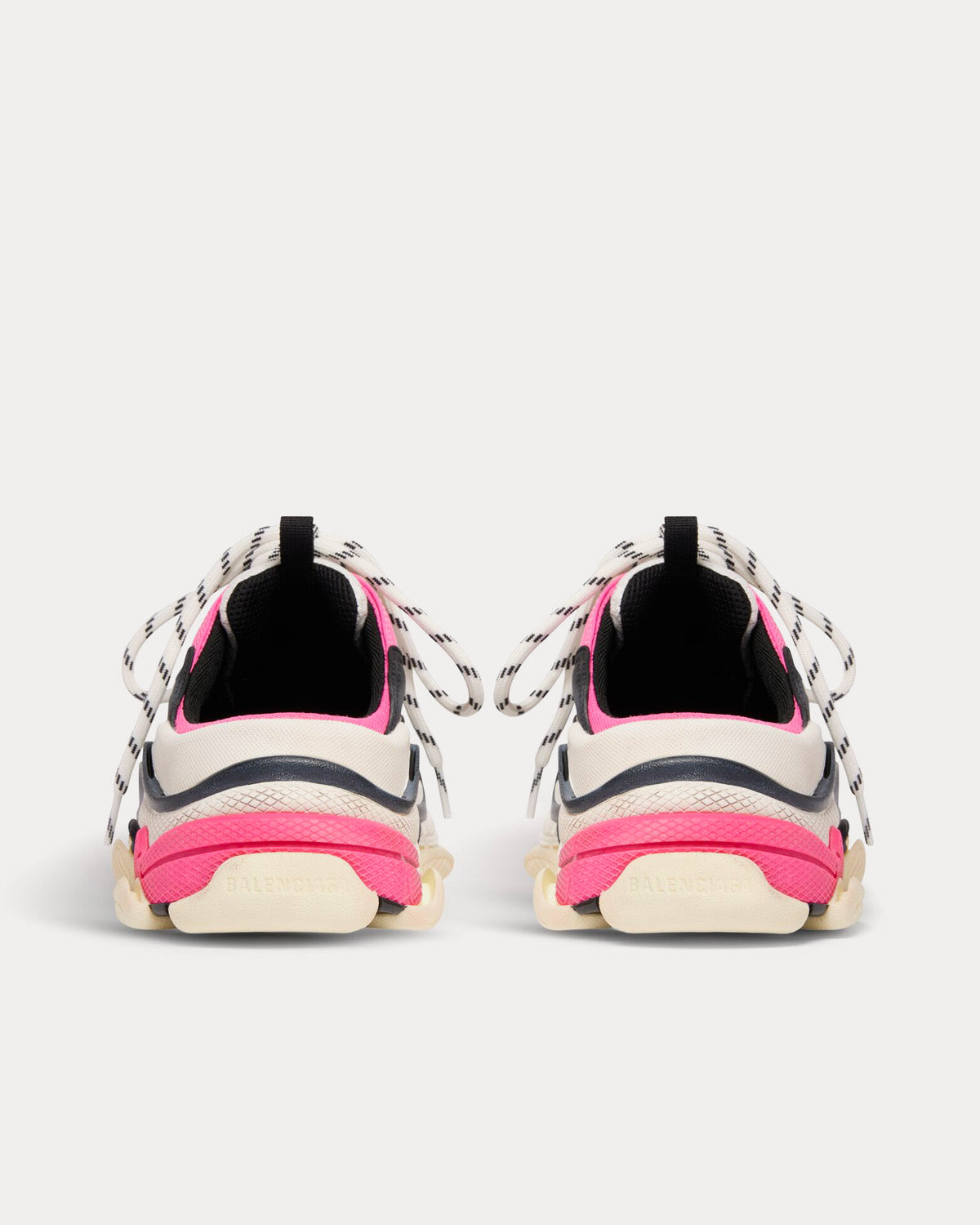 Balenciaga Triple S Mule Double Foam & Mesh White / Pink / Black Slip On Sneakers - 4