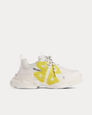 Balenciaga Triple S Tape Type White / Yellow Low Top Sneakers