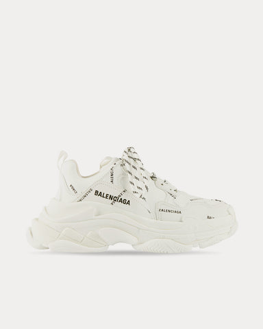 Balenciaga Triple S Allover Logo White Low Top Sneakers