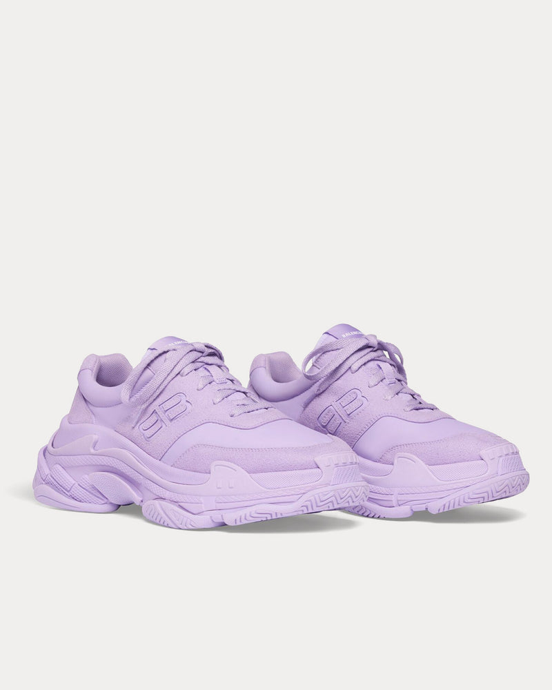 Balenciaga Triple S Recycled Nylon & Technical Material Lilac Low Top Sneakers - 3