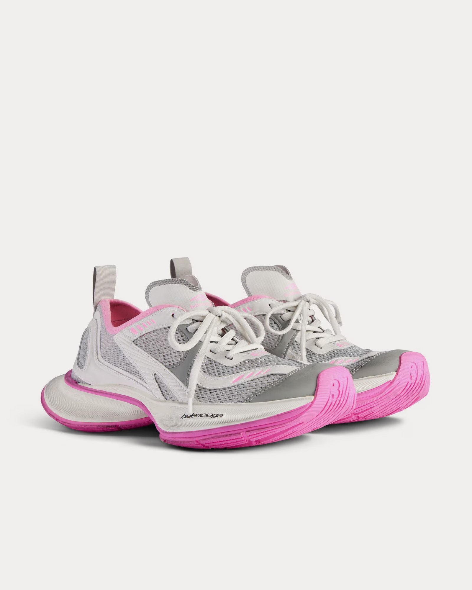 Balenciaga Circuit White / Grey / Pink Low Top Sneakers - 3