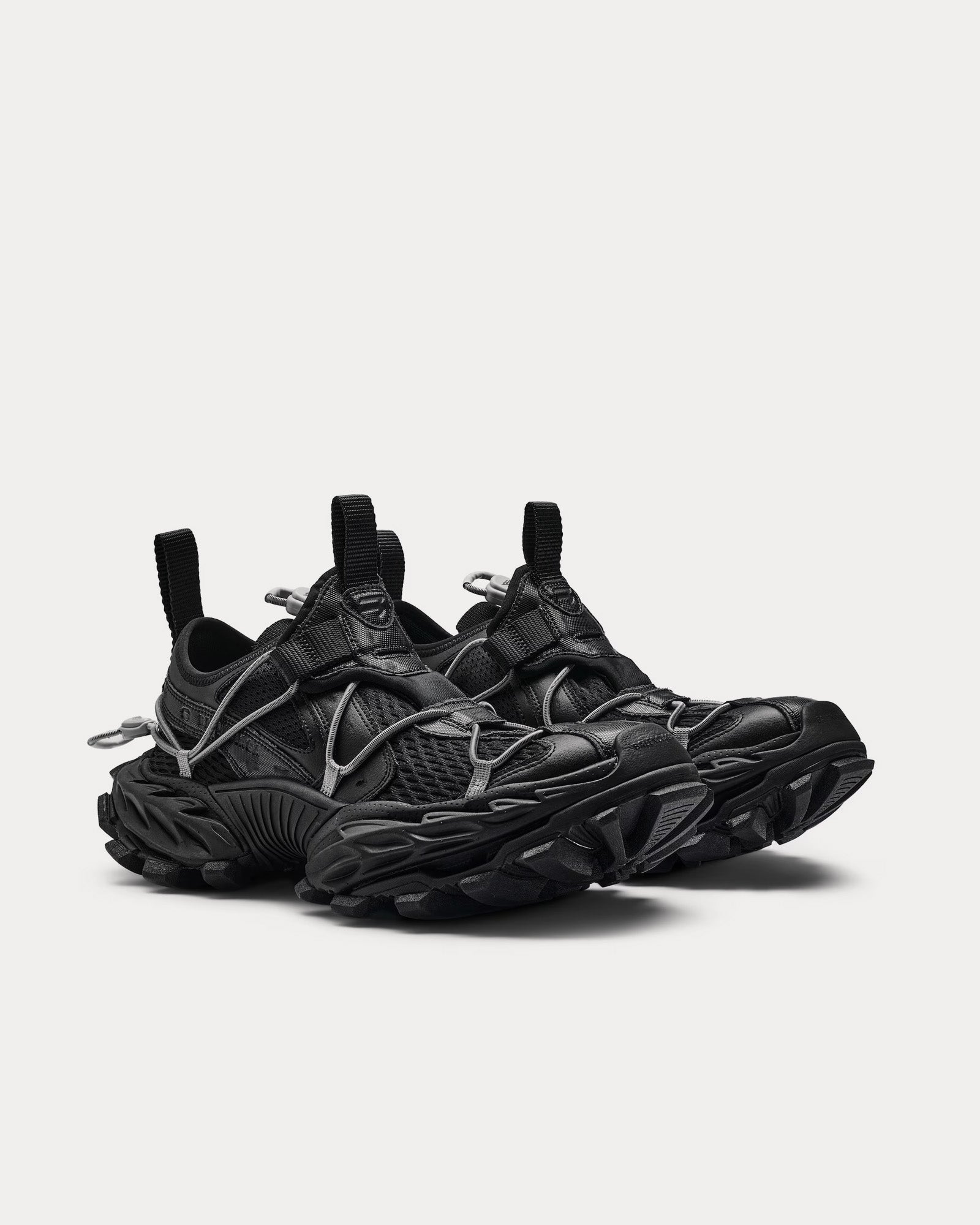 Balenciaga Hike Mesh, Polyurethane & Polyester Black Low Top Sneakers - 3