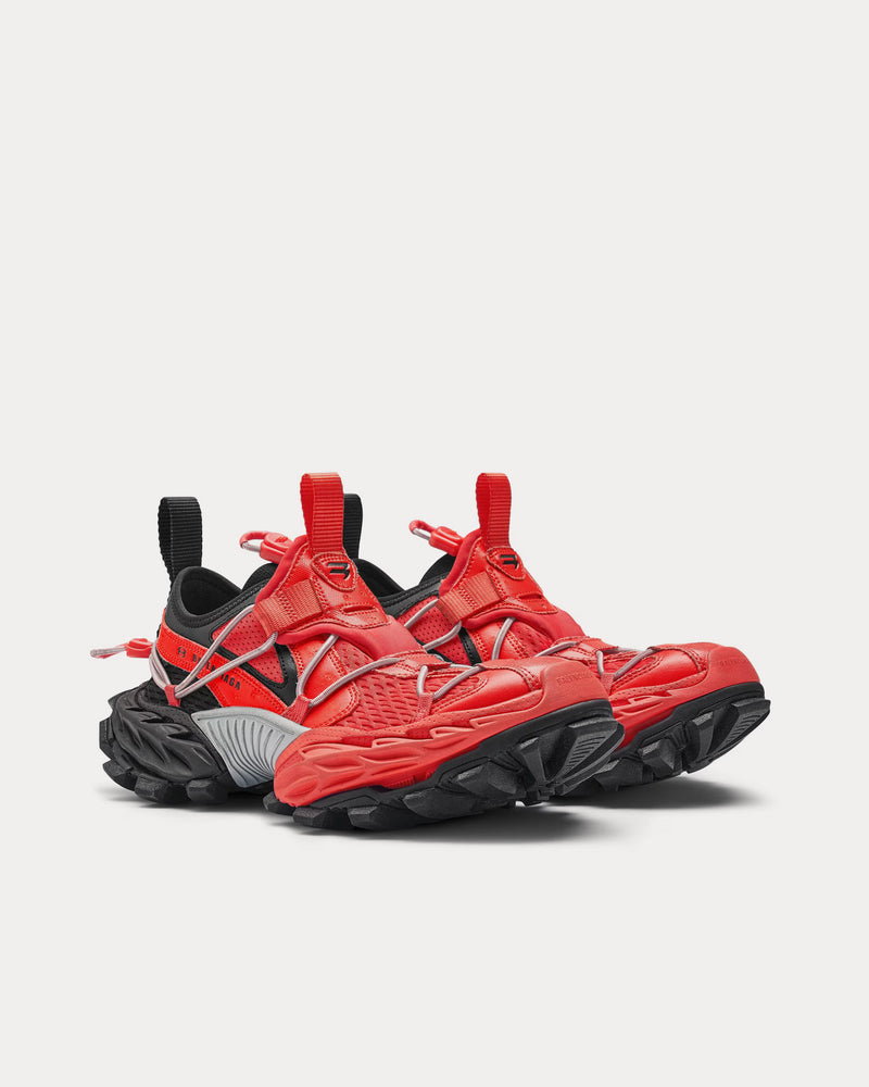 Balenciaga Hike Mesh, Polyurethane & Polyester Red / Black Low Top Sneakers - 3