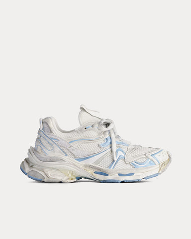 Balenciaga Runner 2.0 Mesh & Polyurethane White / Light Blue / Grey Low Top Sneakers