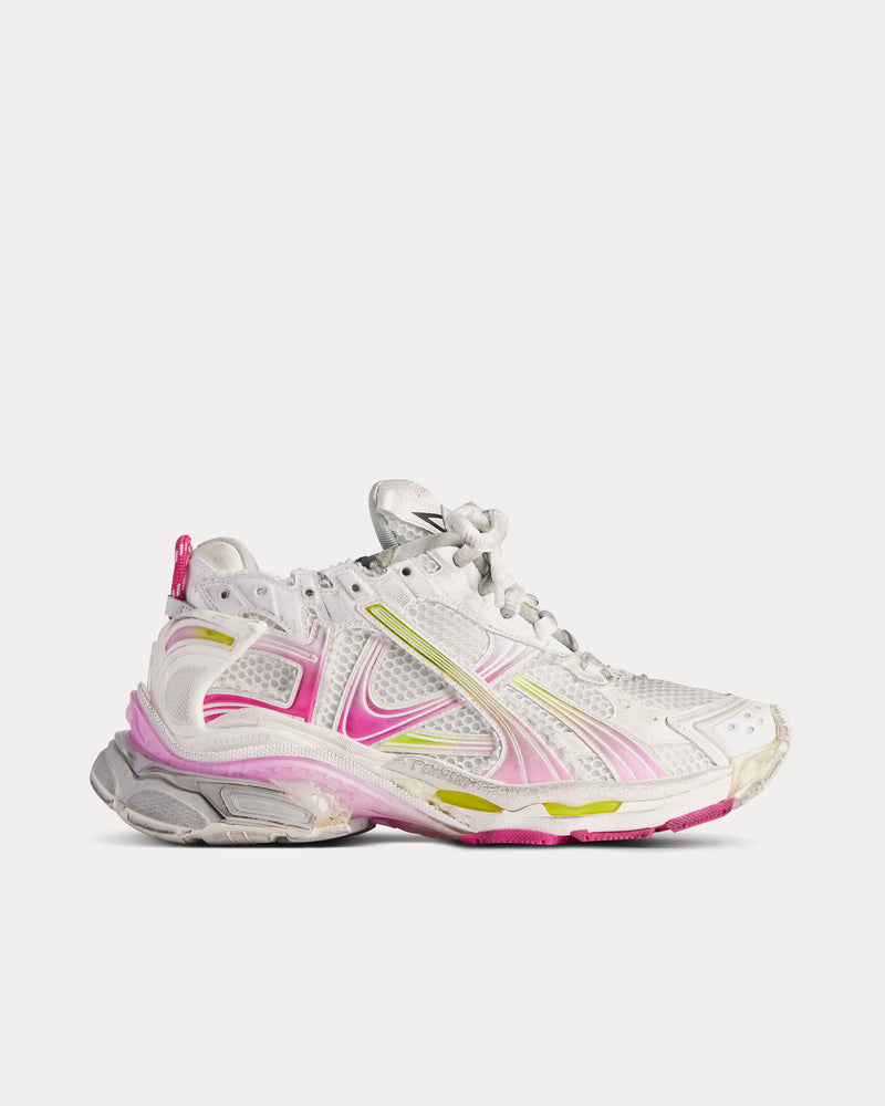 Balenciaga Runner Gradient White / Grey / Pink / Neon Yellow Low Top Sneakers - 1