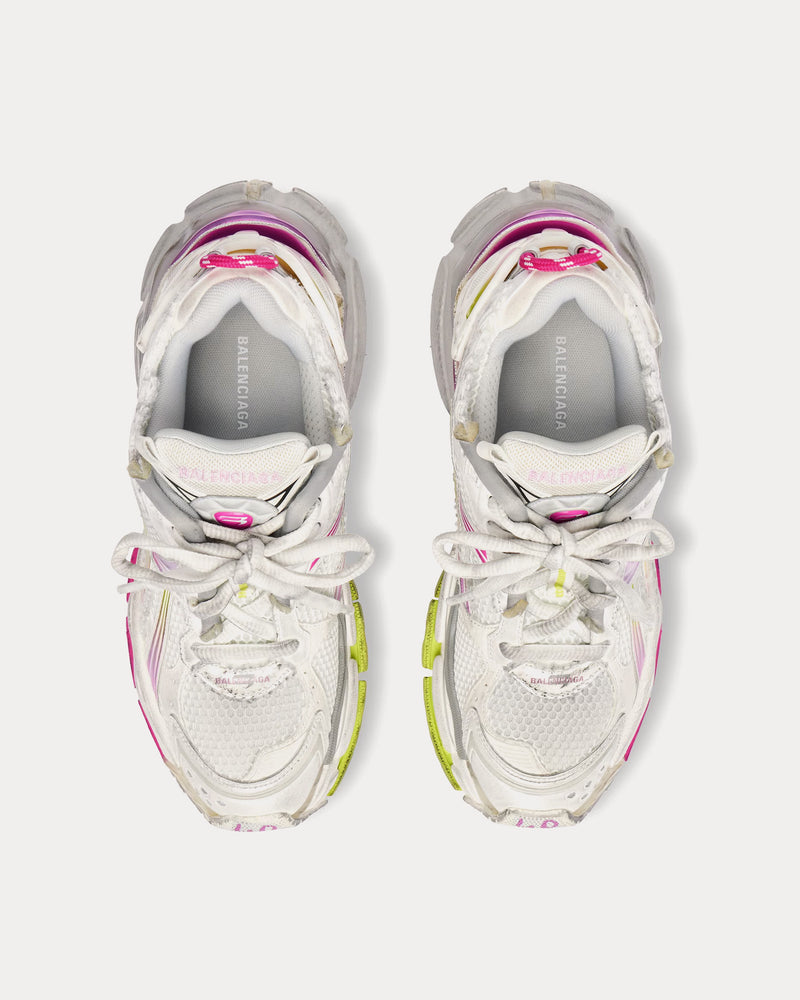 Balenciaga Runner Gradient White / Grey / Pink / Neon Yellow Low Top Sneakers - 2