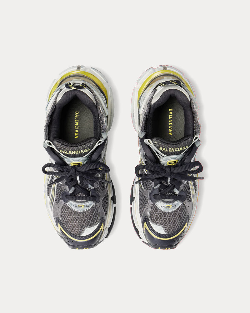 Balenciaga Runner Mesh & Nylon Grey / Yellow / White Low Top Sneakers - 2