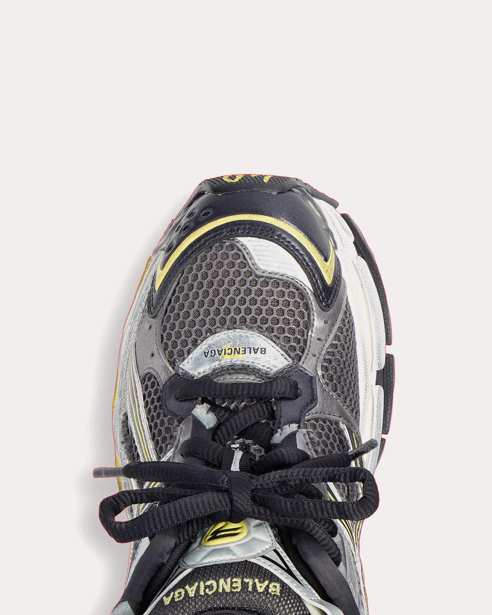 Balenciaga Runner Mesh & Nylon Grey / Yellow / White Low Top Sneakers - 5