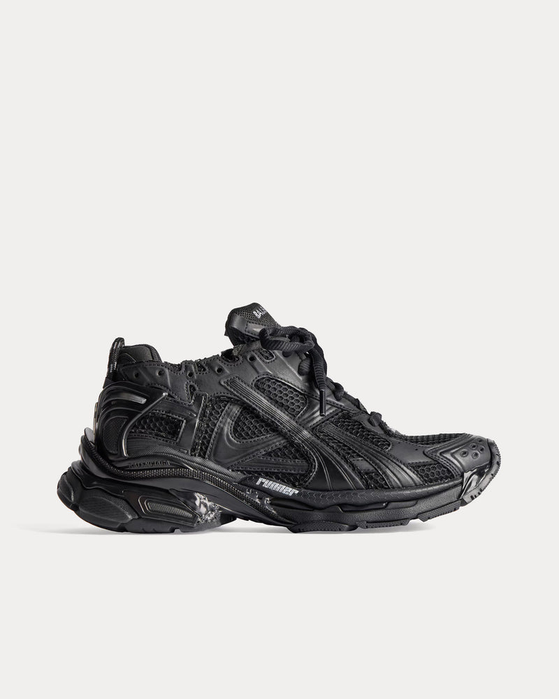 Balenciaga Runner Mesh & Nylon Black Low Top Sneakers - 1