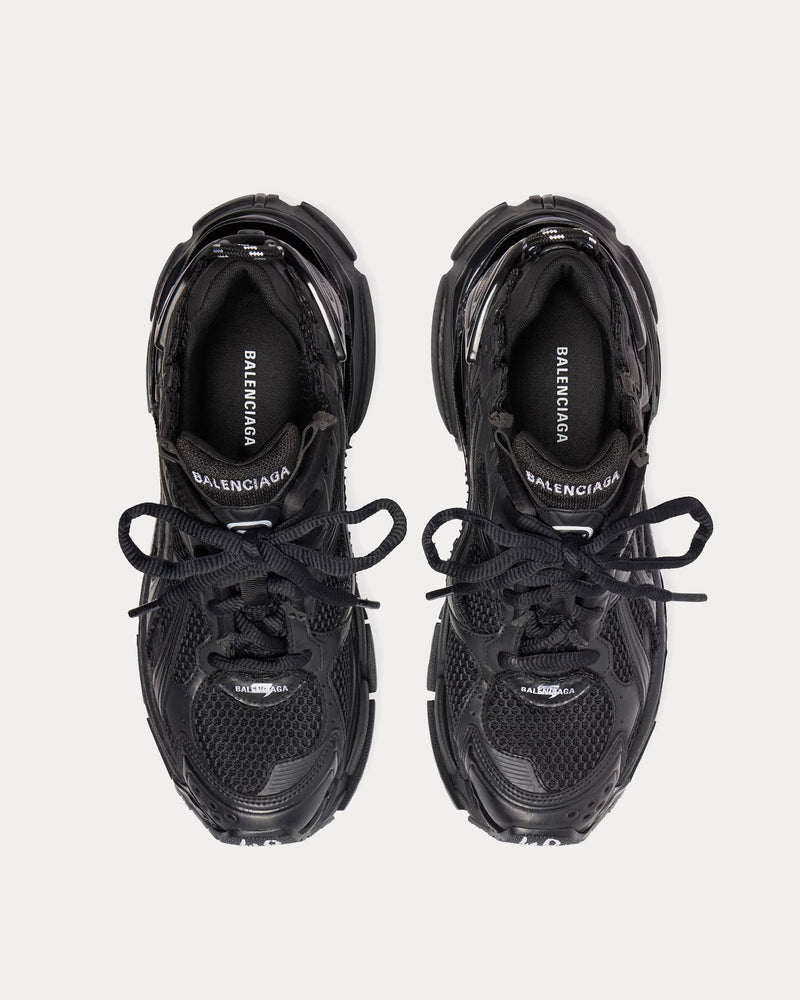 Balenciaga Runner Mesh & Nylon Black Low Top Sneakers - 2