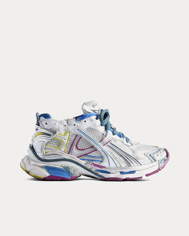 Balenciaga Runner Mesh & Nylon White / Blue / Purple / Yellow Low Top Sneakers