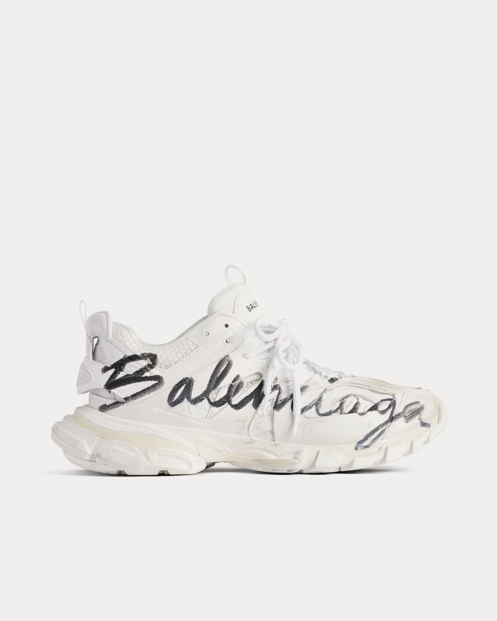 Balenciaga Track Signature White / Black Low Top Sneakers - 1