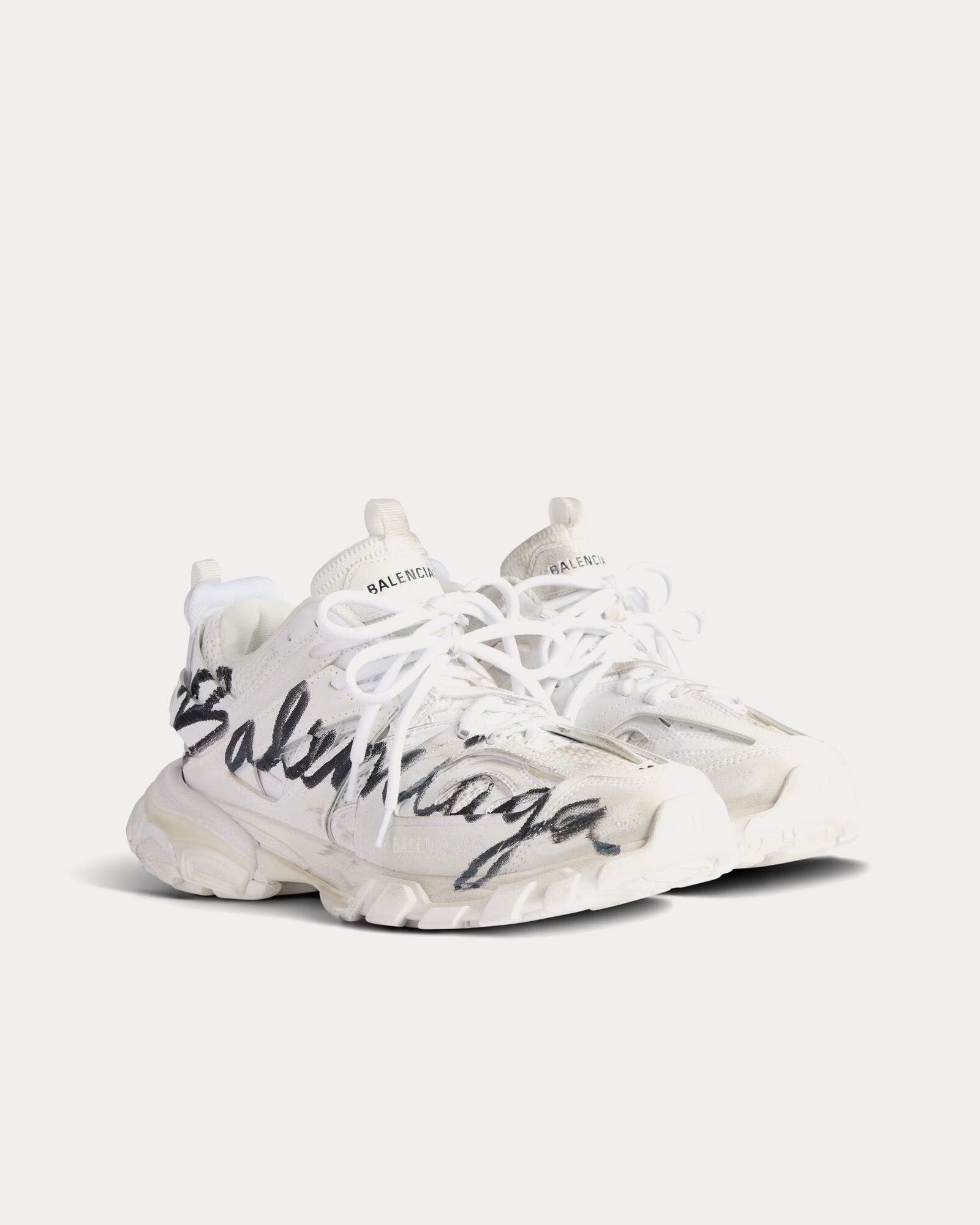 Balenciaga Track Signature White / Black Low Top Sneakers - 3