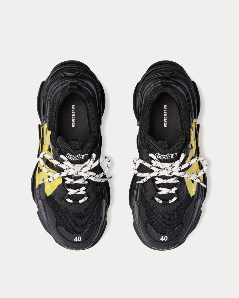 Balenciaga Triple S Tape Type Black / Yellow Low Top Sneakers - 2