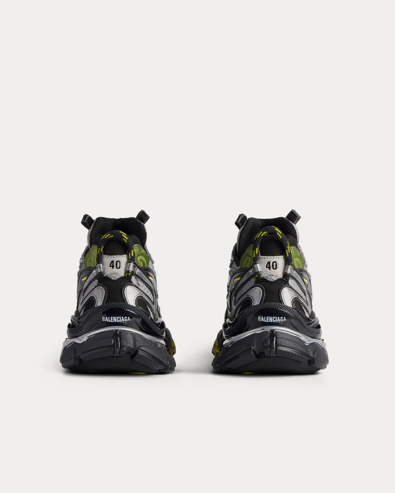 Balenciaga Runner 2.0 Mesh & Polyurethane Silver / Grey / Khaki / Yellow Low Top Sneakers - 4