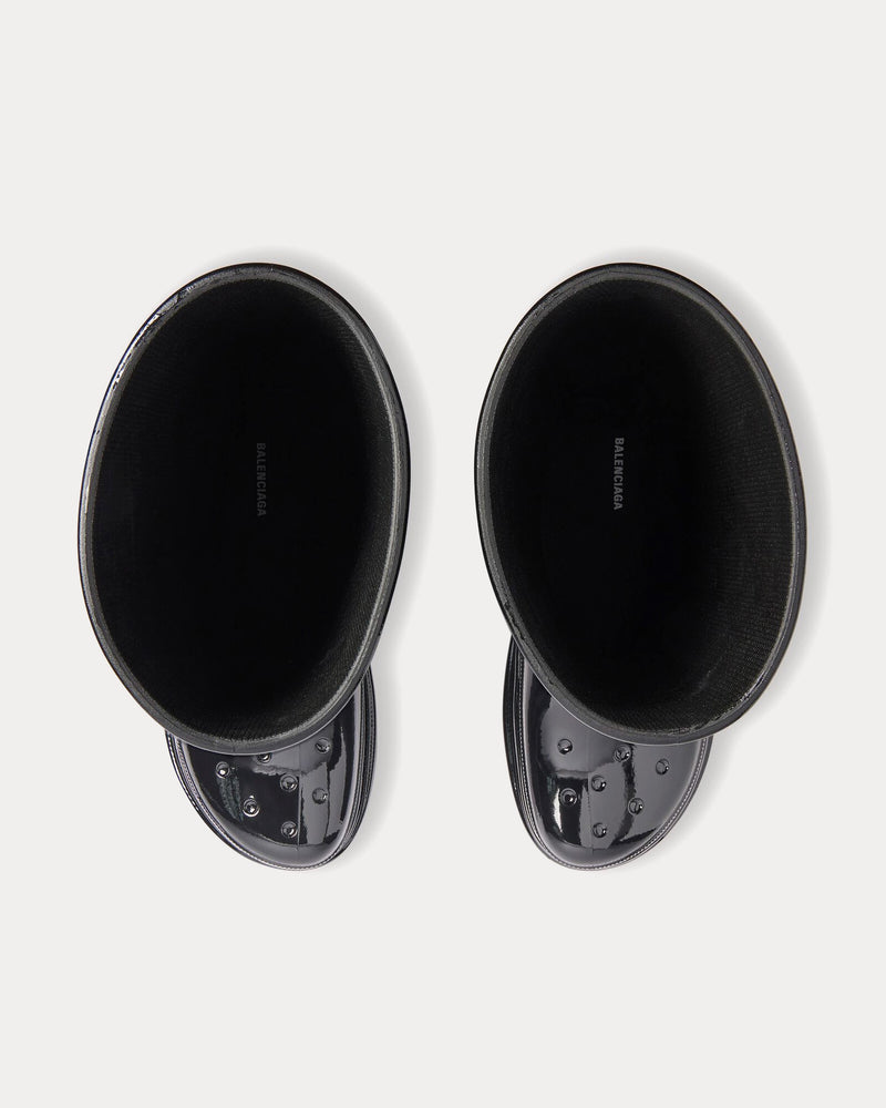 Balenciaga x Crocs Patent Rubber Black Boots - 2