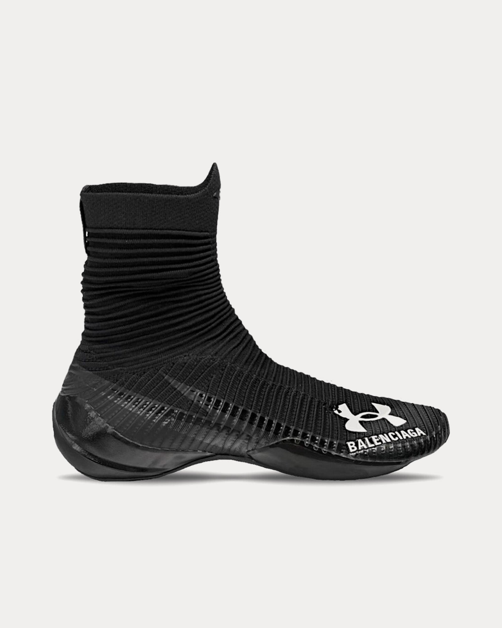 Balenciaga x Under Armour Sock Technical Knit Black High Top Sneakers - 1