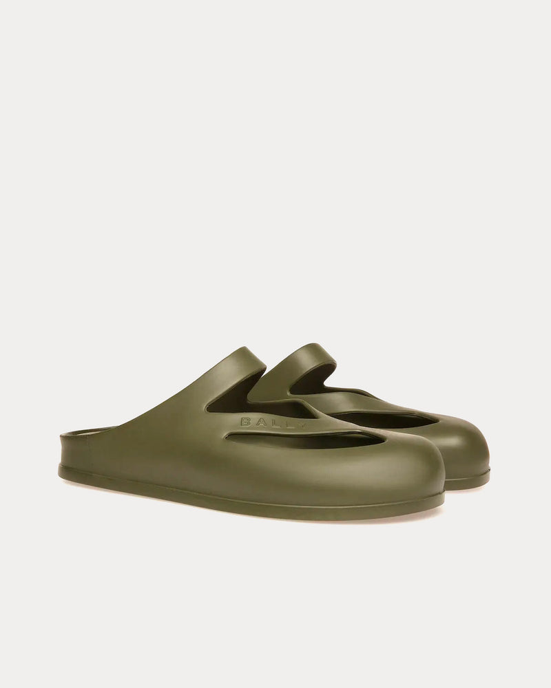 Bally Oaks Rubber Green Slide Sandals - 2