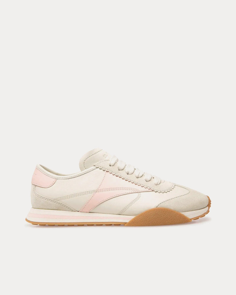 Bally Sussex Leather Dusty White / Rose Low Top Sneakers - 1