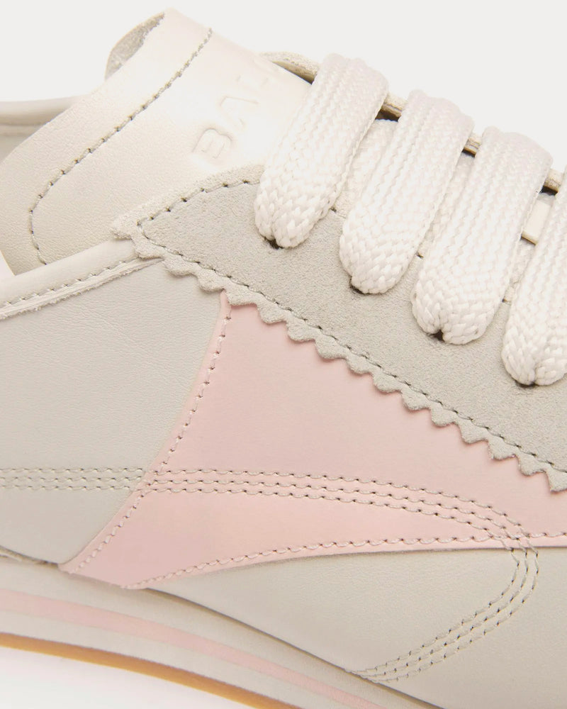 Bally Sussex Leather Dusty White / Rose Low Top Sneakers - 4